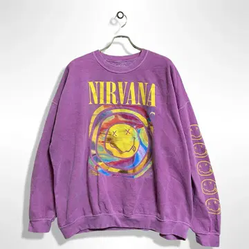 NIRVANA 남성용 맨투맨 XL 코튼 폴리 50/50 퍼플
