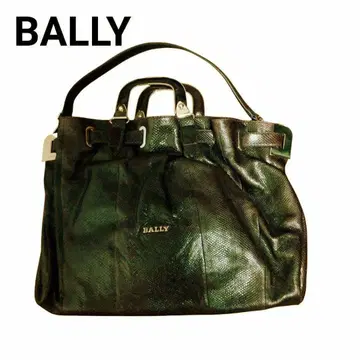 BALLY 발리 다크 브라운 엠보싱 가죽 백 숄더 벨트 포함