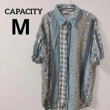 CAPACITY 데님 반팔 알로하 셔츠 M 01-109