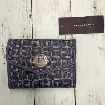 TOMMY HILFIGER 네이비 3단 지갑 [미사용 새상품] 모노그램