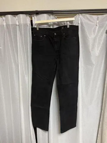 블랙 슬림핏 데님 팬츠 구제 의류 사이즈 L