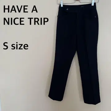 [ HAVE A NICE TRIP ] 턱 슬랙스 팬츠/블랙/블랙