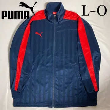 레어 컨디션 최상 00s PUMA 트랙 자켓 저지 네이비 레드 L