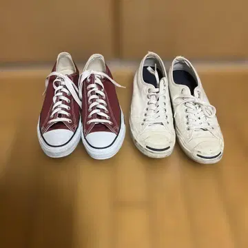 Converse 빨간색 화이트 스니커즈 로우컷
