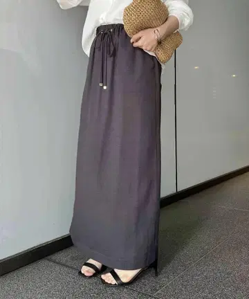 제나 에스파스메르베유*허리 테이프 린넨 스커트