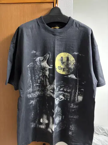 drew house 늑대와 달 티셔츠 블랙