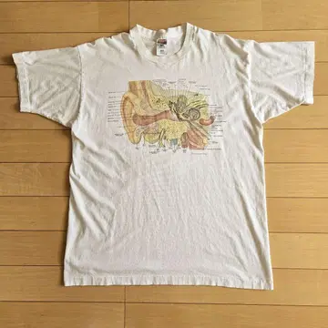 90년대 vintage 해부도 디자인 티셔츠 해부학 차트
