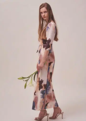 ERADIE Printed sideslit 롱 드레스