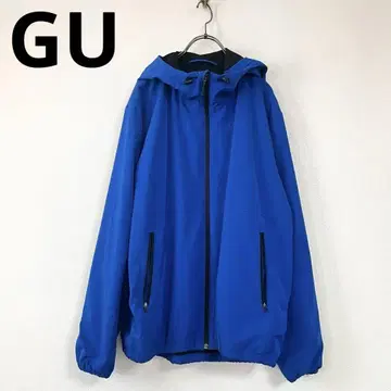[ GU ] GU (L) 나일론 재킷 블루 후드 마운틴 파카