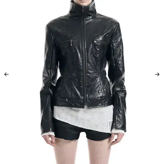 bohemian seoul ジャケット 보헤미안 서울(BOHEMSEO) CRINKLED LEATHER FUR BLOUSON JUMPER