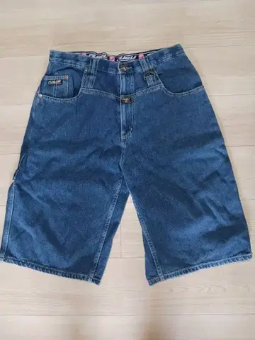 FUBU 데님 페인터 하프 팬츠 네이비 34인치