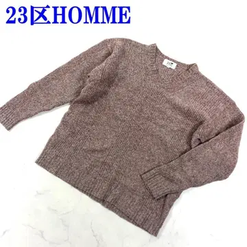 23구 HOMME 니트 빨간색 계열 울 V넥 F C2235
