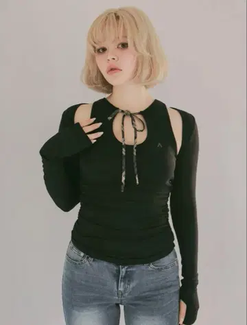 Hannah check tops black 앤드마리 andmary