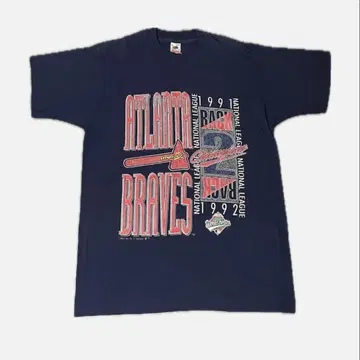 Atlanta Braves usa 제작 챔피언 티셔츠 MLB 90s