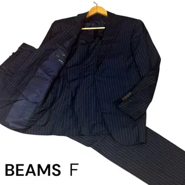 미품 BEAMS F 스트라이프 수트 네이비 LL