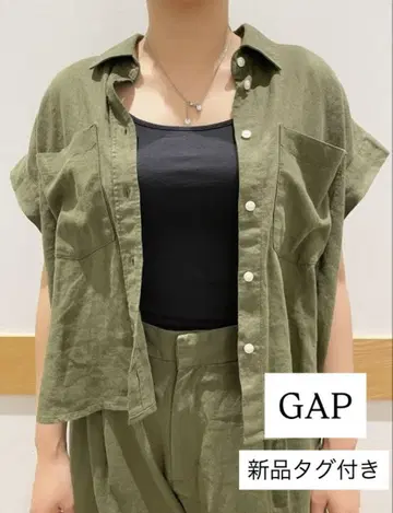 갭 GAP 유틸리티 셔츠 그린 올리브 L 사이즈