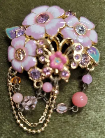 새상품 안나수이 ANNA SUI 브로치 꽃 플라워 오비 고정 띠