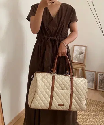 AMAIL 퀼팅 보스턴 백