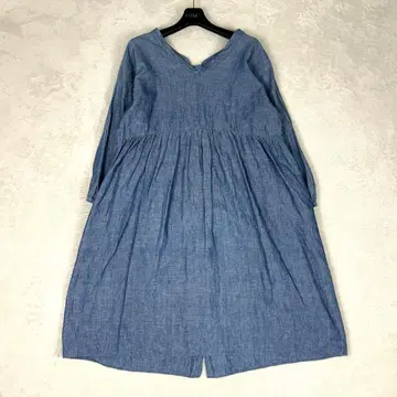 새상품급 TOUJOURS 린넨 혼방 셔츠 원피스 플레어 A라인 개더