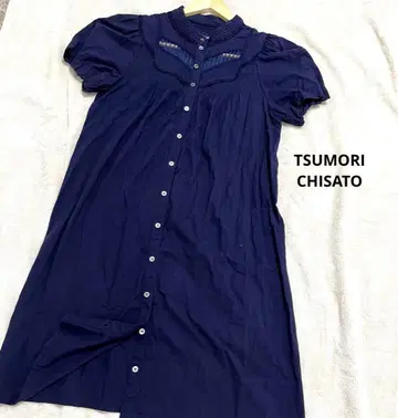 TSUMORI CHISATO 츠모리치사토 밴드 카라 셔츠 원피스