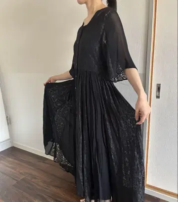 80년대 빈티지 레이스 원피스 블랙 결혼식 웨딩 구제 의류
