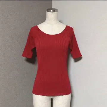 핑키앤다이안 리브 니트 다크 레드
