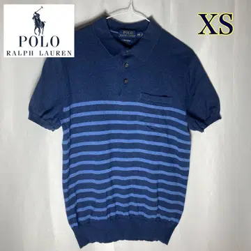 레어 POLO RALPH LAUREN 보더 피케 셔츠 여성용 XS