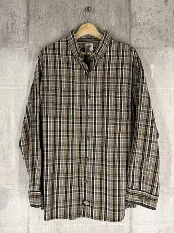 Dickies 체크 무늬 긴팔 셔츠 L 사이즈
