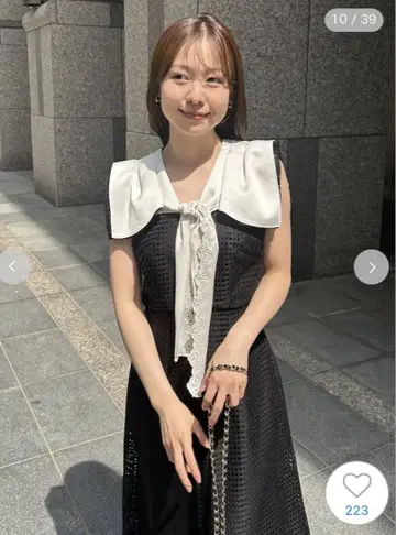 스나이델 세일러 스카프 원피스 [ 블랙/1 ]