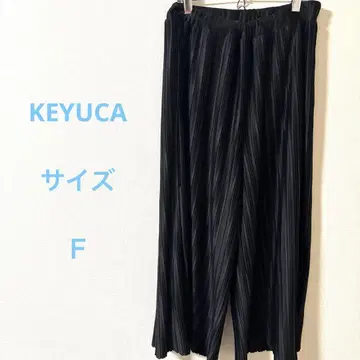 KEYUCA 케유카 블랙 플리츠 가우초 팬츠
