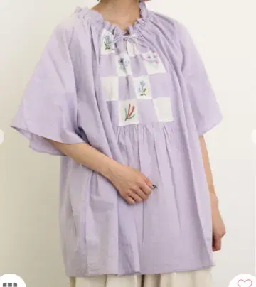 사만사 모스모스 패치워크 자수 튜닉 블라우스