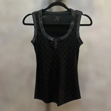 Coral Roen 스컬 프린트 탱크탑 38 블랙
