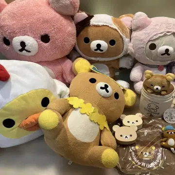 San-x 리락쿠마 봉제 인형 파우치 소품함 백 여러가지 모음
