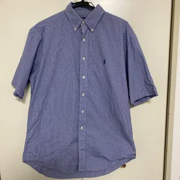 Ralph Lauren Blake M 반팔 셔츠 파랑 체크 무늬