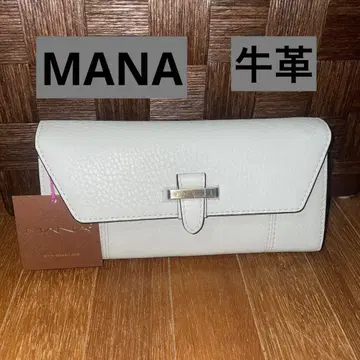 새상품 MANA 마나 장지갑 가죽 지갑 그레이 소가죽