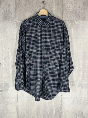 TOMMY HILFIGER 체크 무늬 긴팔 셔츠 L