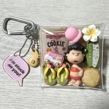 가챠 파우치 하와이 기념품 스누피 루시 핑크 그린