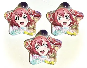 러브라이브! 선샤인!! Aqours 쿠로사와 루비 별 모양 캔뱃지 3세트