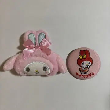 마이멜로디 헤어 클립 자수 캔뱃지