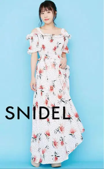 SNIDEL 플로럴 프린트 맥시 원피스