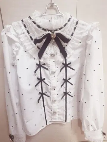 LIZLISA 오리지널 하트 도트 블라우스