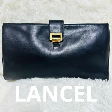 레어 LANCEL ] 란셀 천연 가죽 클러치백 블랙 빈티지