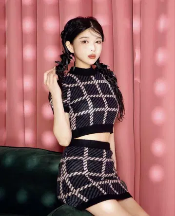 이번 주 처분 Darich 가을 체크 니트 셋업