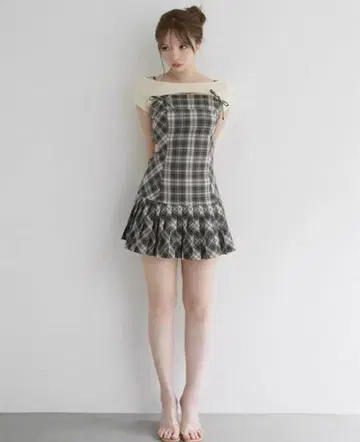andmary Karen 체크 미니 드레스 사이즈 M
