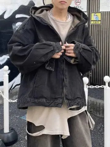 XU 데님 셋업 블랙