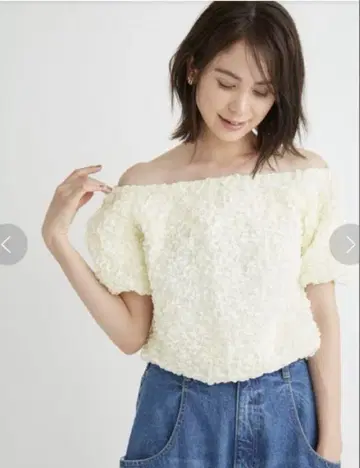 emmi 와셔 오프숄 블라우스 화이트