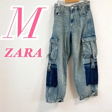 ZARA 라이트 블루 와이드 팬츠 M 청바지 캐주얼 코디 롱 기장