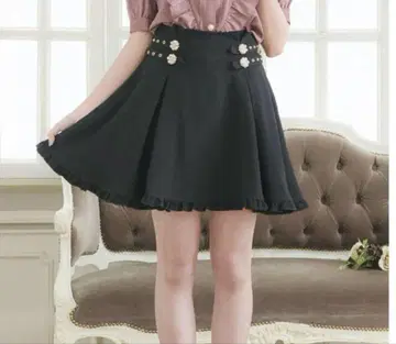 ROJITA 더블 비쥬 버튼 태킹 스커트