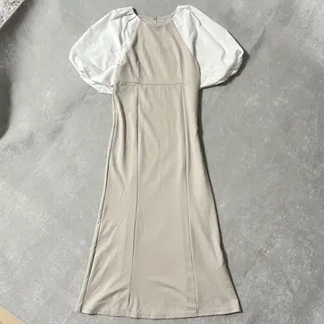 vis 새상품급 볼륨 슬리브 머메이드 원피스 롱 기장