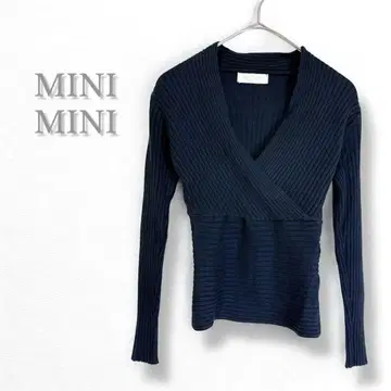 MINIMINI 미니미니 카슈쿨 니트 크롭 기장 블랙 리브 슬림